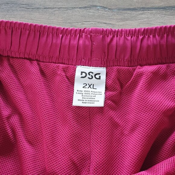 DSG Mens 2XL Pink Swim Shorts With Drawstring Waist Back Pocket Pool Beach Party - Picture 4 of 6